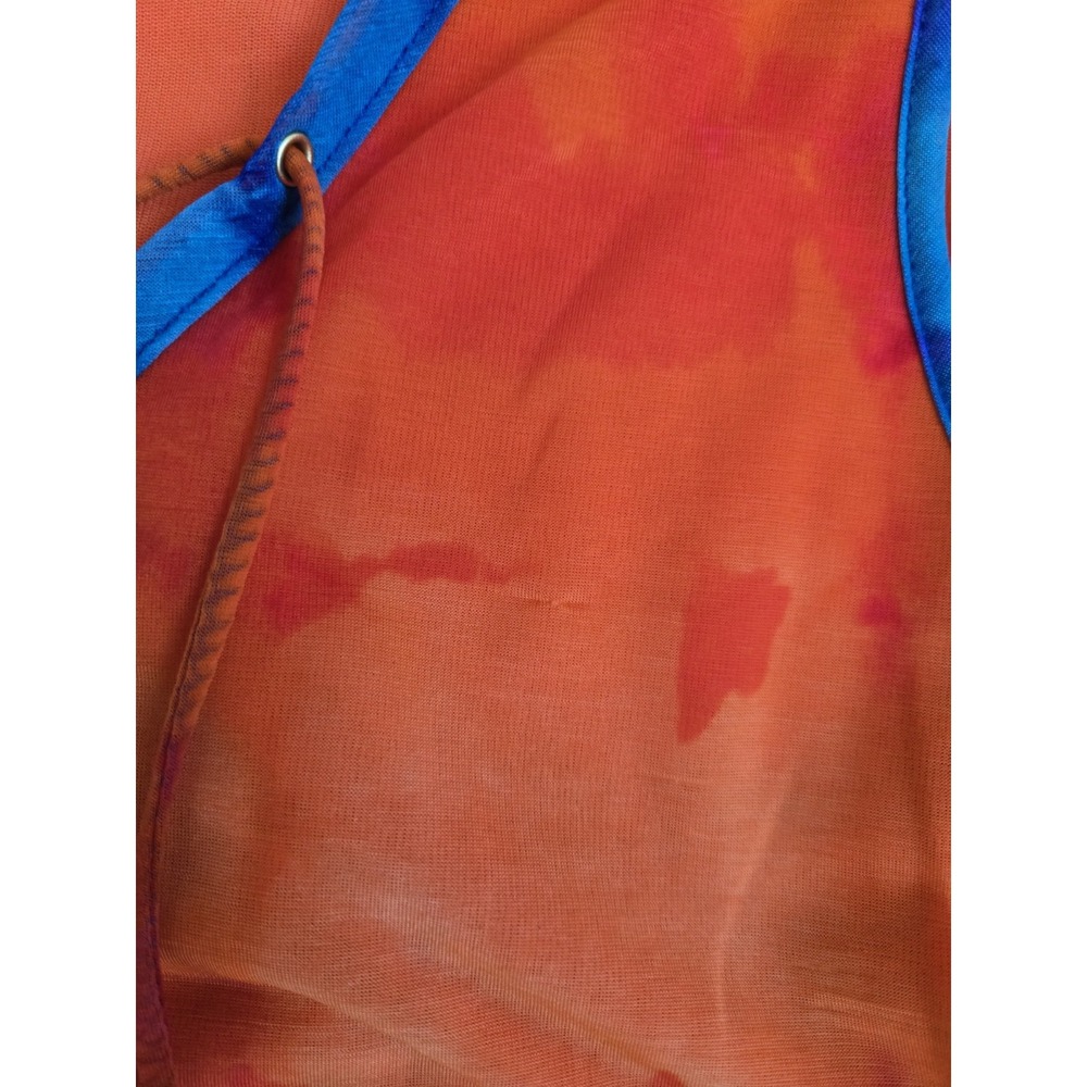 Worthington Women's L Orange Blue Purple Tie Dye Layered Chiffon Cross Tie‎ Tank - Picture 15 of 16